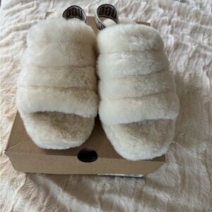 UGG Cream Plush Slippers